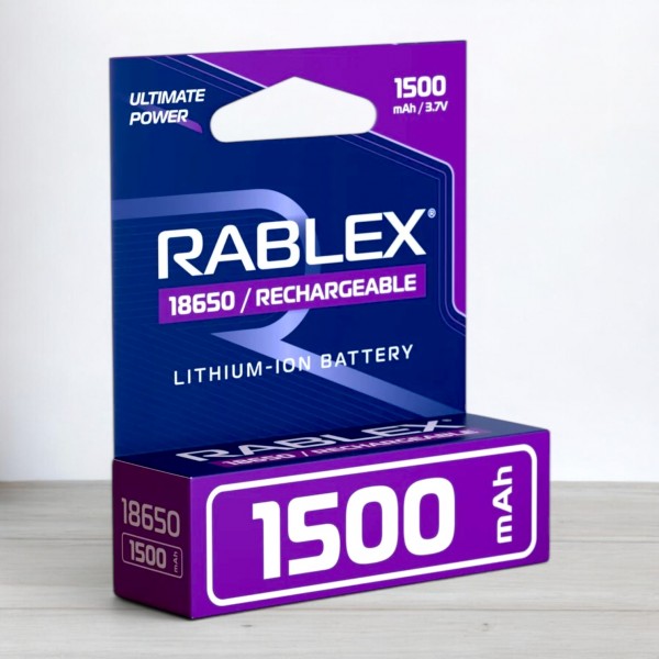 Акумулятор Rablex 18650 Li-ion, 1500mAh, 3,7V